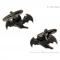 Black Enamel Bat Halloween Cufflinks 1.jpg